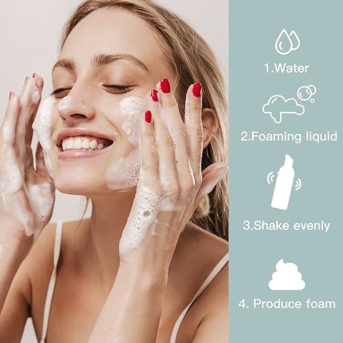 Miniatura 3 de Botella con bomba de espuma de 2 oz (3 unidades) Dispensador de espuma de viaje vacío para jabón de manos, limpiador de pestañas, champú (2.3 fl oz,