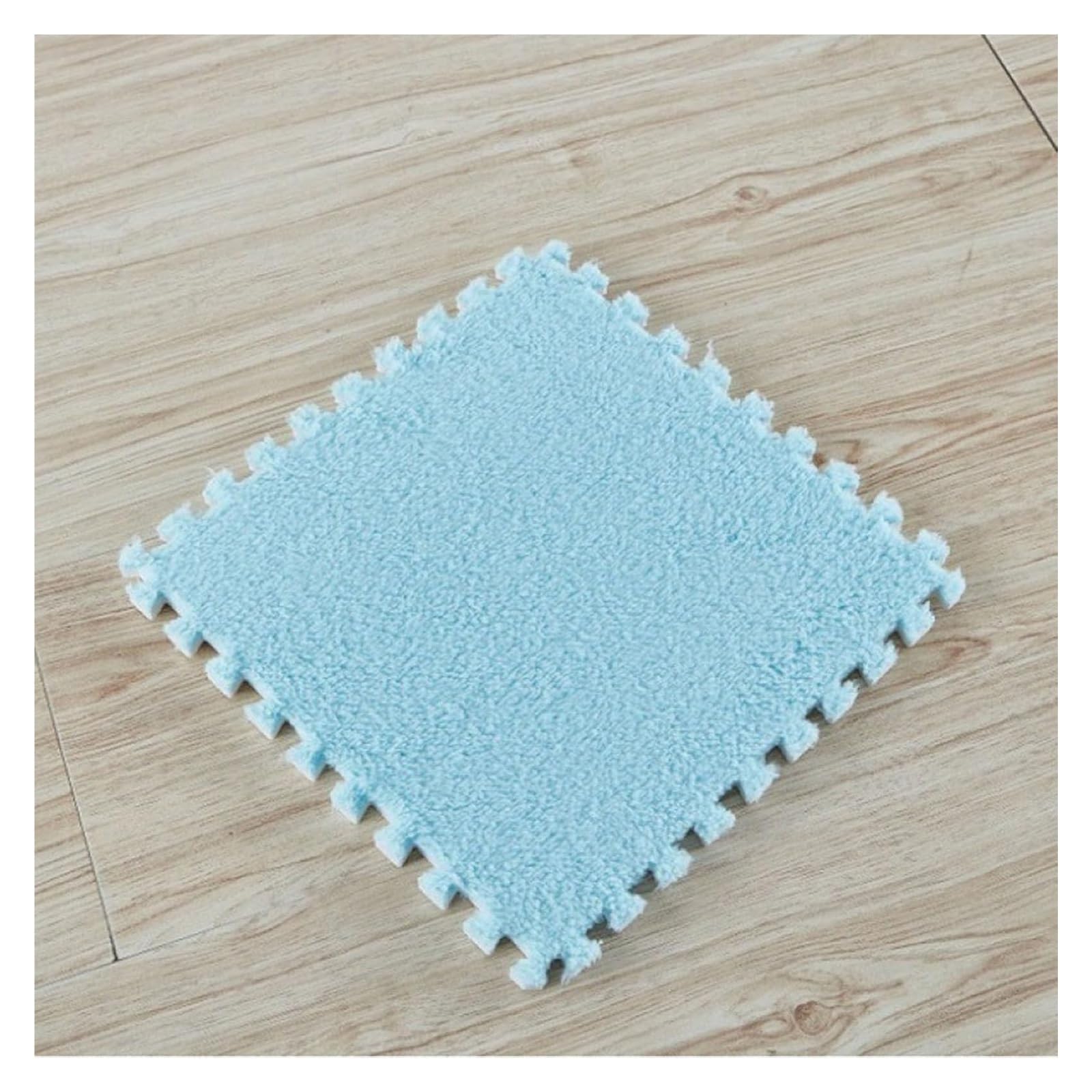 Tapis Puzzle en Mousse,Tapis de Protection Lavable Lot de 20 Tapis de Sol d'escalade en Mousse EVA Souple 30,5 x 30,5 x 1 cm, Tapis de Jeu antidérapant à Poils Longs(Blu)
