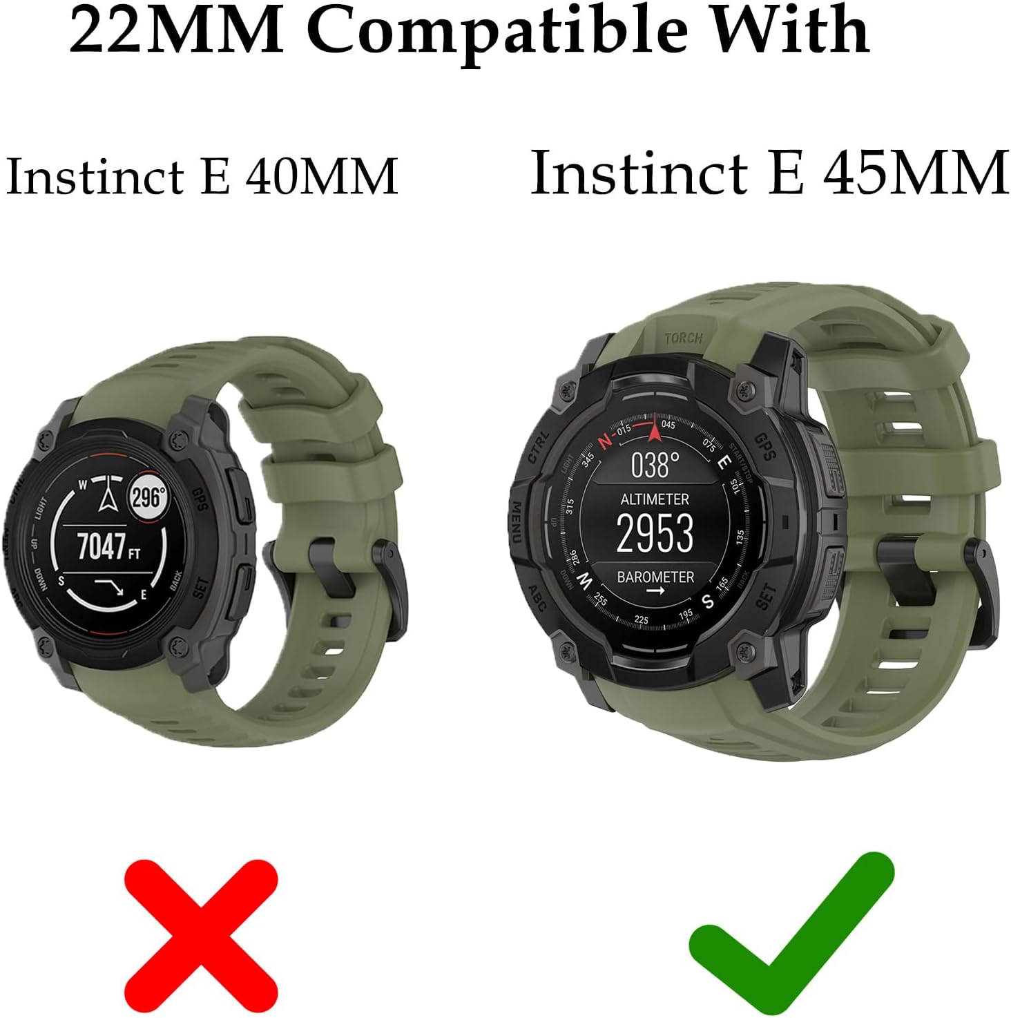 Band for Garmin Instinct 3 45mm / 50mm, Instinct E 40mm / 45mm image 2