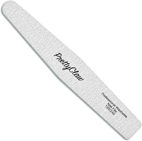 Miniatura 3 de PrettyClaw  10 limas de uñas profesionales de grano 180240, limas de uñas acrílicas de diamante de cebra de doble cara, centro de plástico, tablero