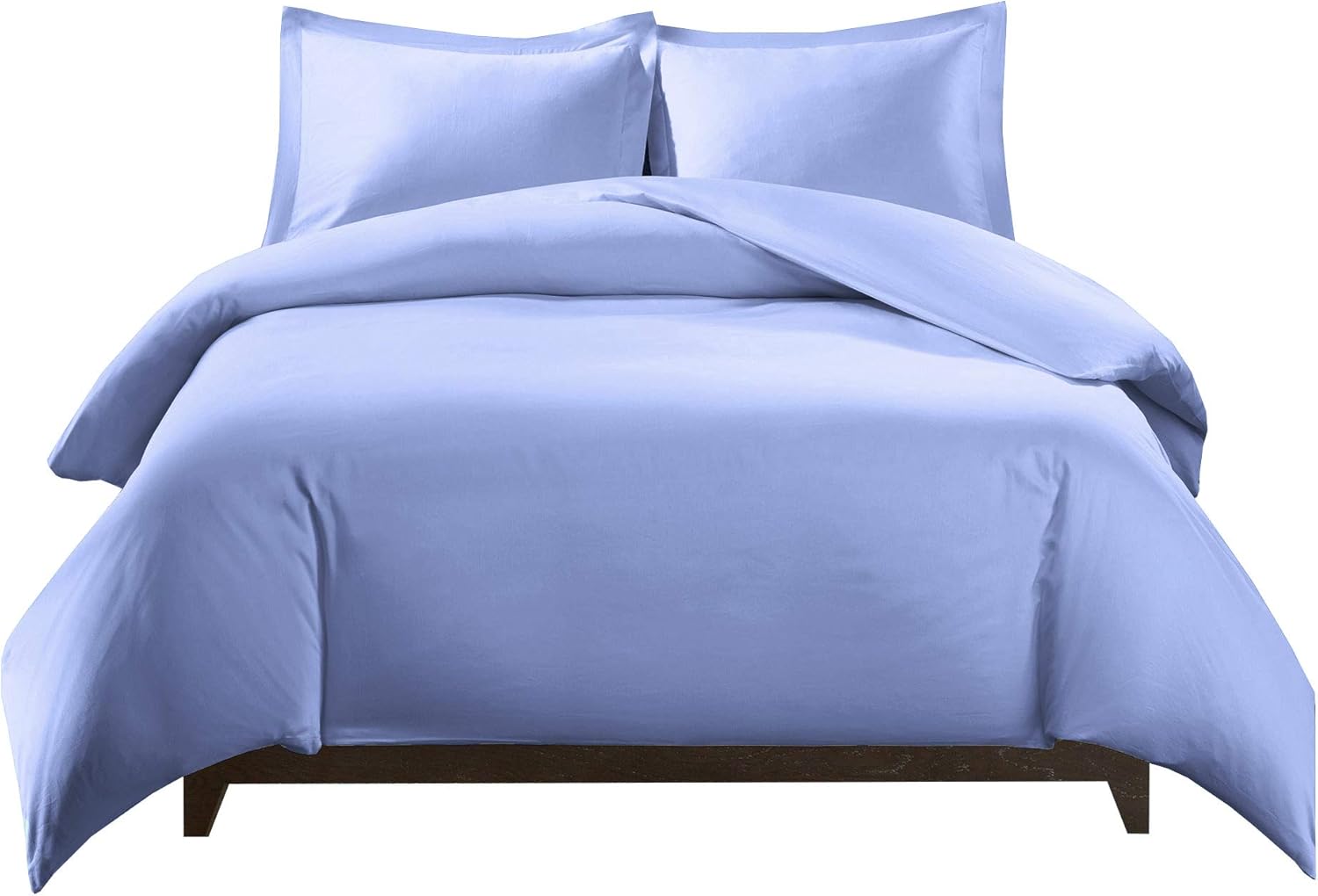 Royal Tradition Silky Soft Viscose from Bamboo Full/Queen 3PC Duvet Cover Set, Periwinkle, Cool and Breathable Comforter Covers