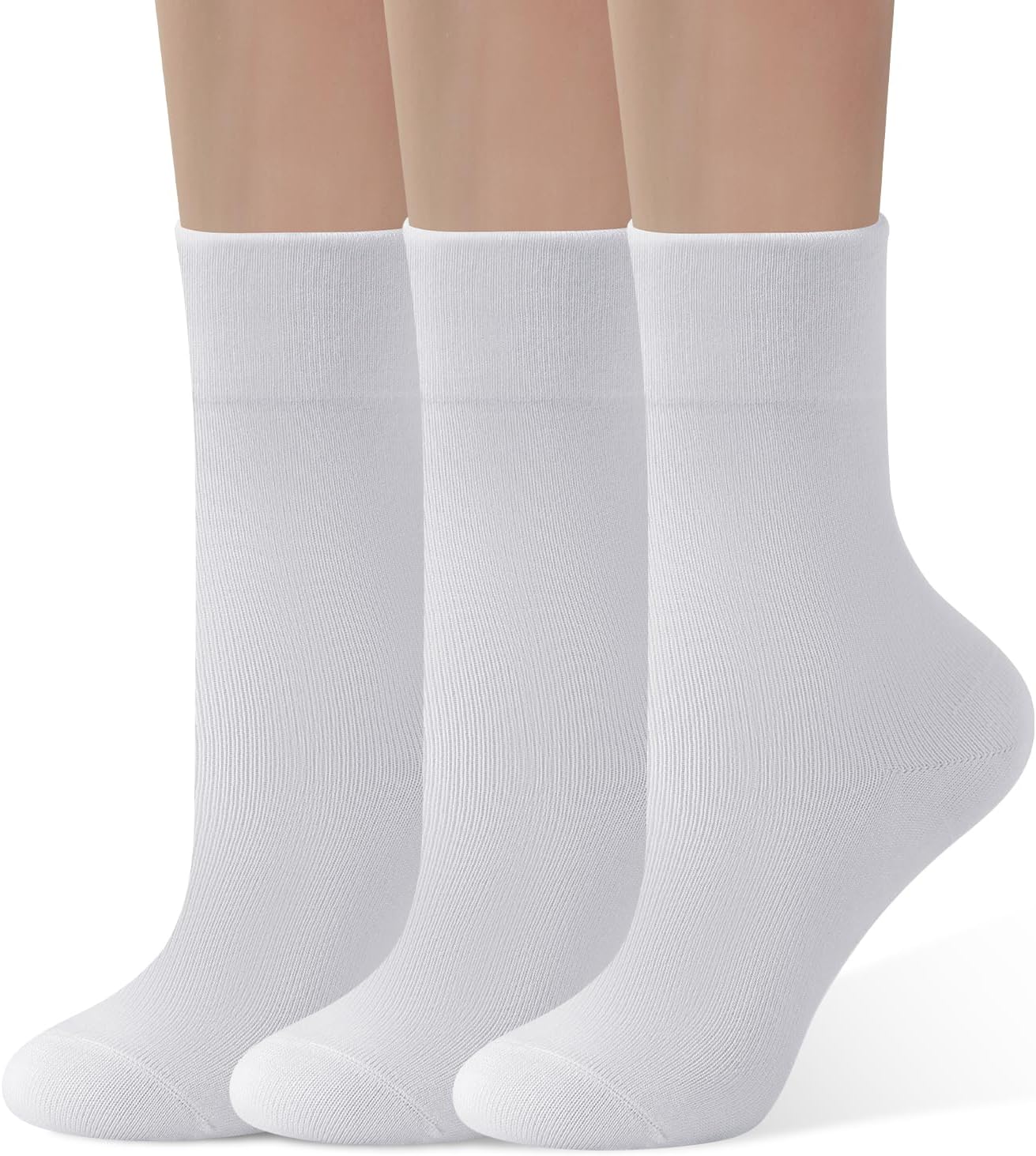 ANDERE ARTE Womens Viscose Bamboo Crew Socks Casual Calf Dress Socks Soft Above Ankle Sock 3-5 Pairs