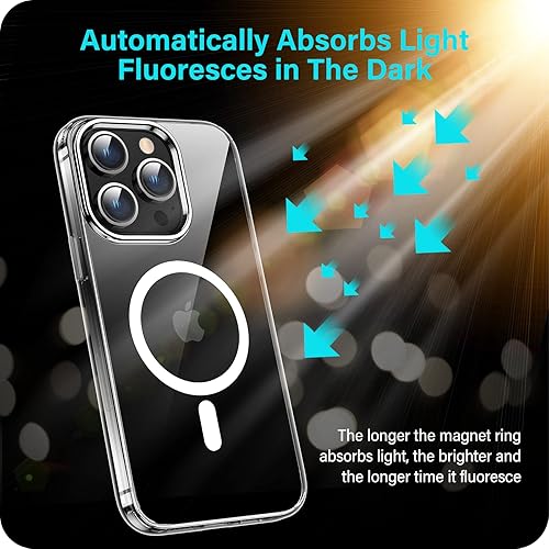 Miniatura 2 de Meifigno Clear Mag Series - Funda diseñada para iPhone 14 Pro, protección de grado militar y compatible con MagSafe, parte trasera de policarbonato