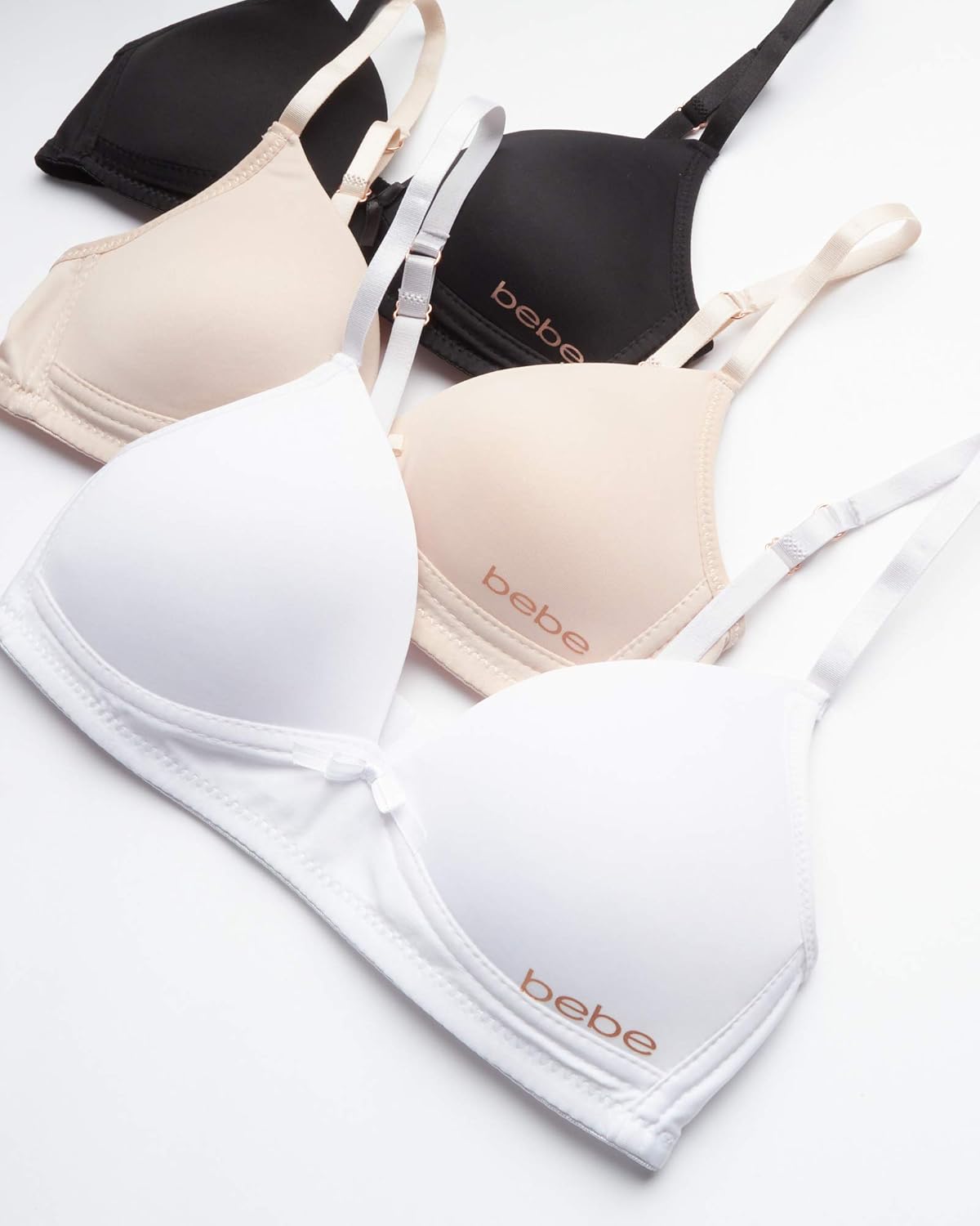 bebe Girls' Training Bra - 6 Pack Soft Microfiber Molded Bra with Satin Bow (A Cup/B Cup): Clothing, Shoes & Jewelry