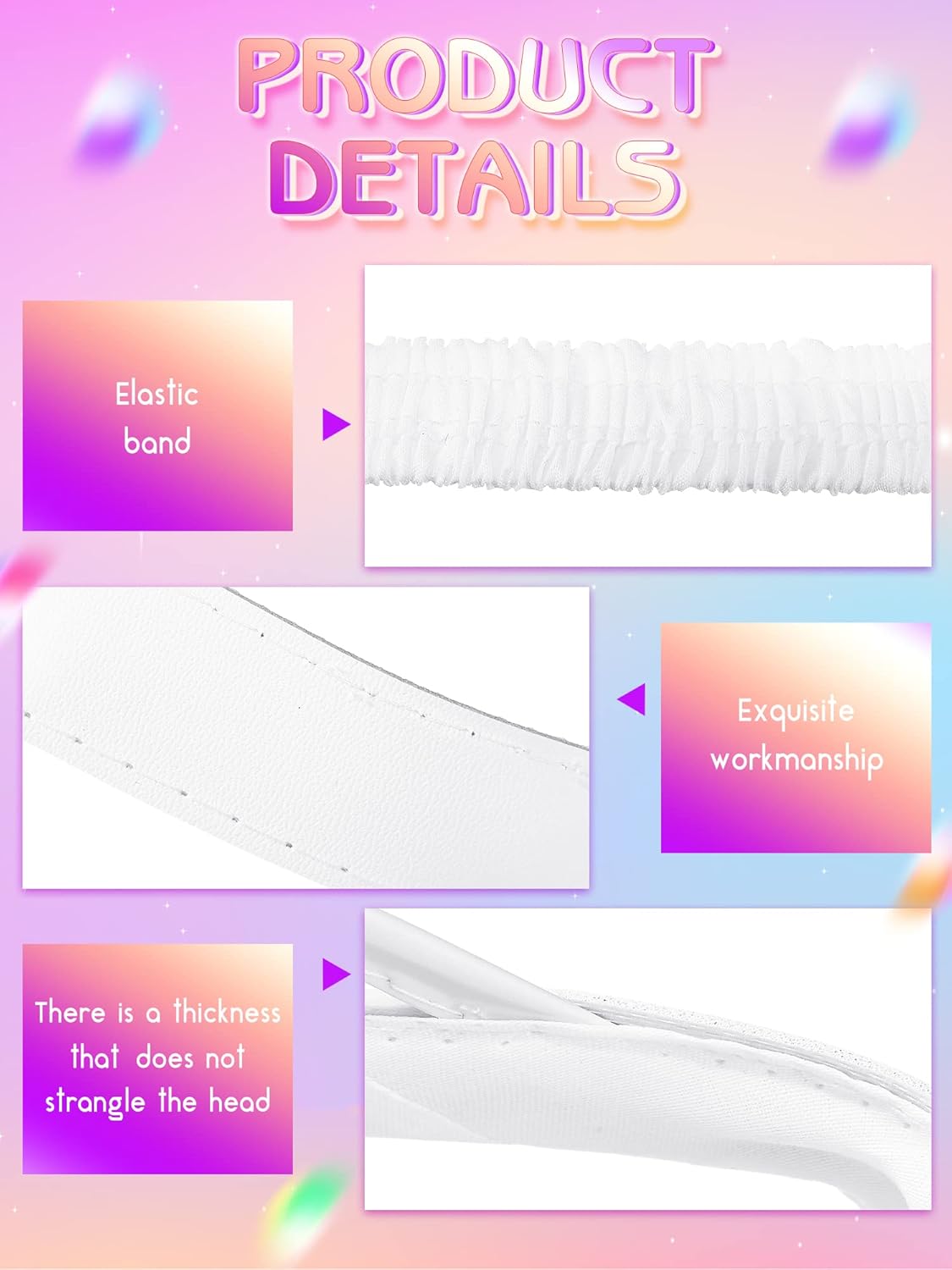 Geyoga 6 Pcs Pink Clear Sun Visor Hats Plastic Sun Visor UV Protection Golf Cap Unisex PVC Transparent Visor Cap for Women Men - Image 3