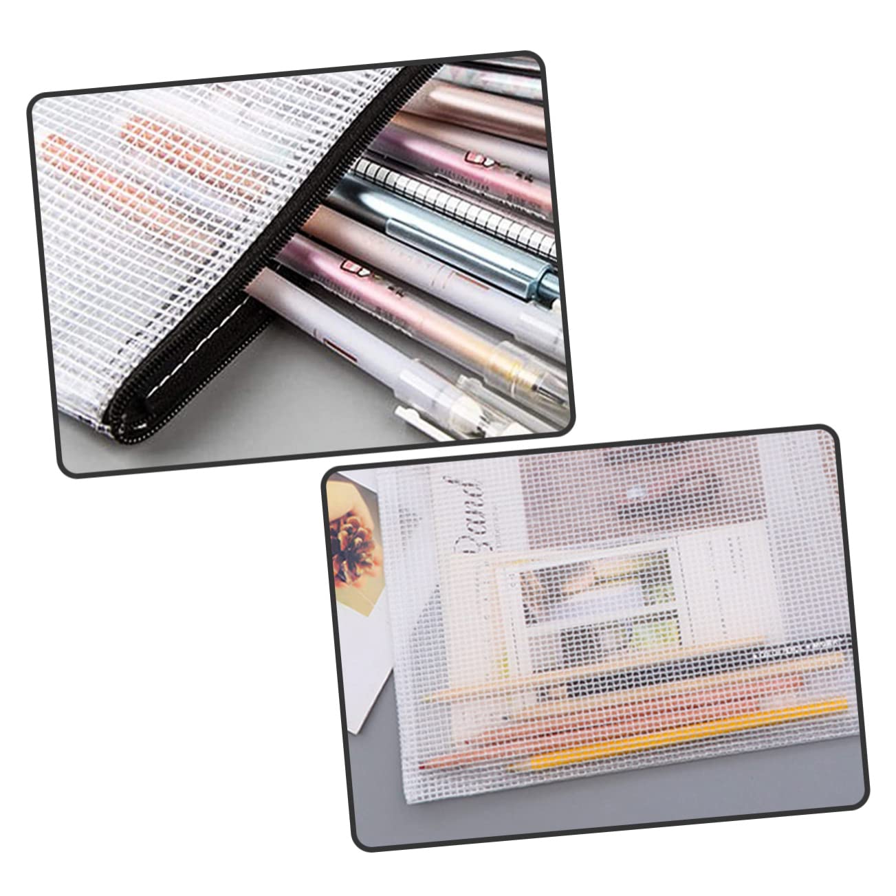 Buste Portadocumenti in Plastica Pvc Nere, 10 Pezzi, Zip