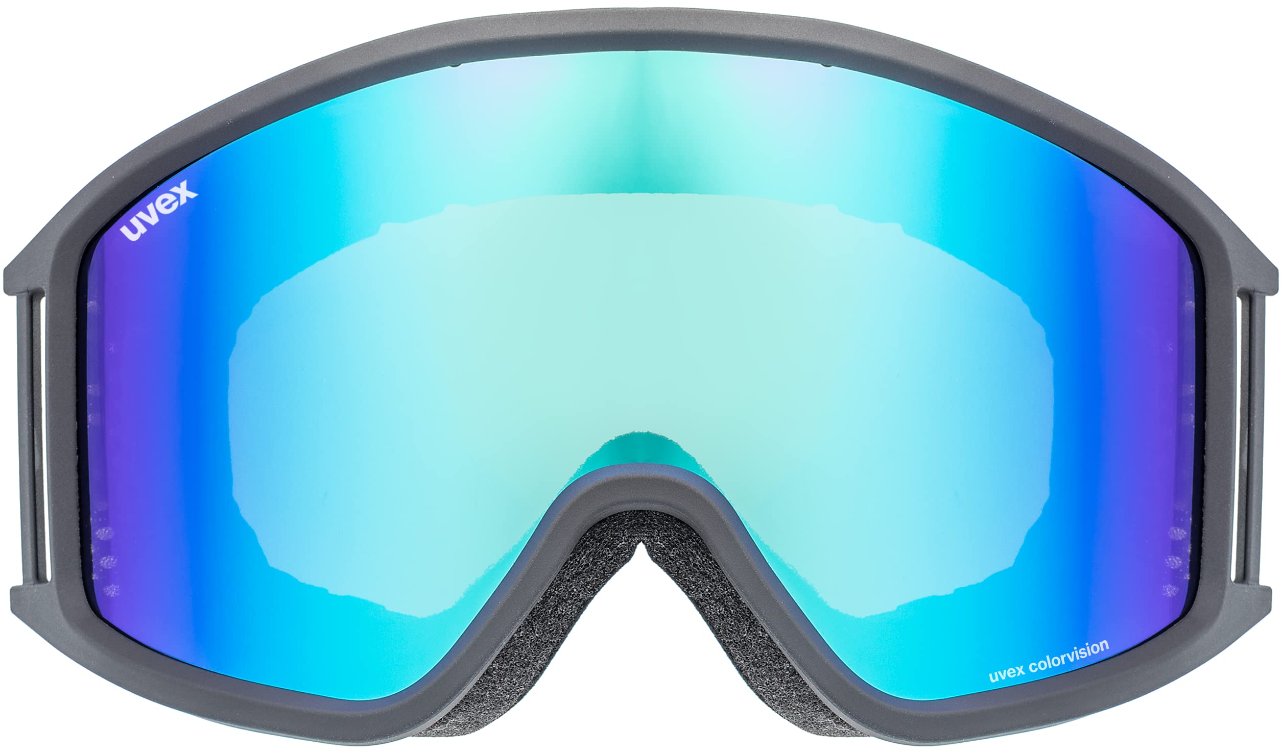 uvex g.gl 3000 CV - gogle narciarskie unisex - wzmacniające kontrast - powiększony zakres widzenia bez efektu zaparowania - black matt/blue-green - one size