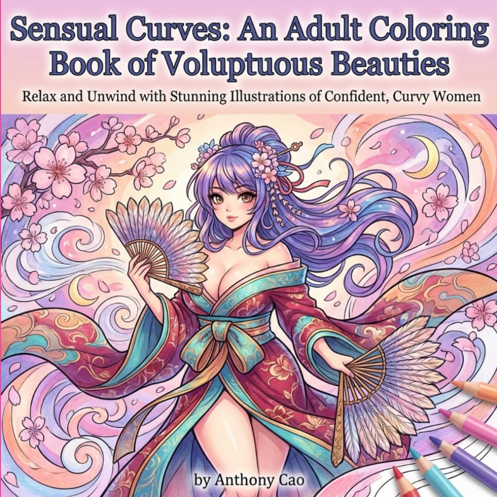 Sensual Curves: An Adult Coloring Book of Voluptuous Beauties: Relax and Unwind with Stunning Illustrations of Confident, Curvy Women (Teen To Adults sensuals)