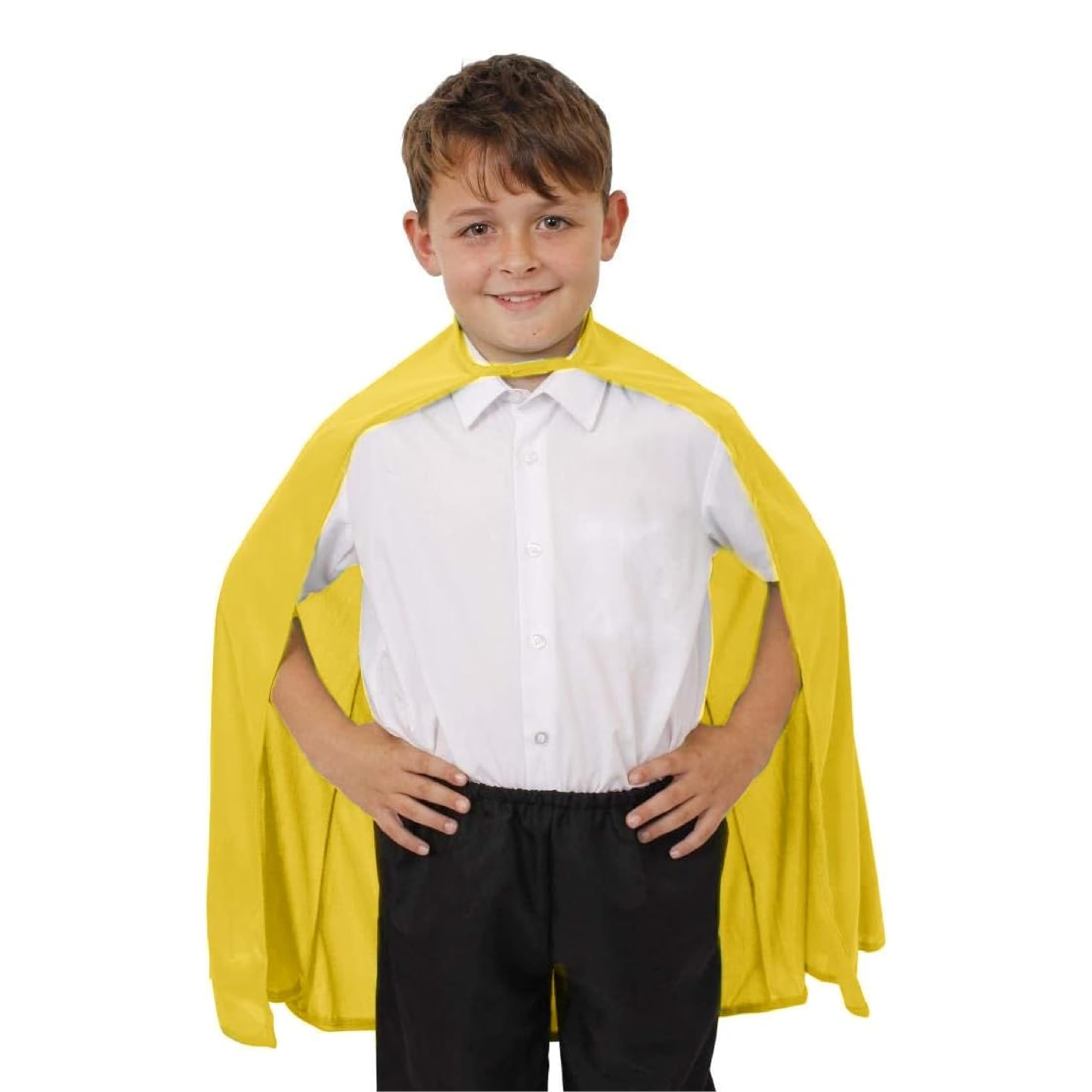Childs Yelow Superhero Cape - Fancy Dress Costume Accesssory - Perfect for for St Patricks Day, Comic Book Characters, Super Villains, Book Week