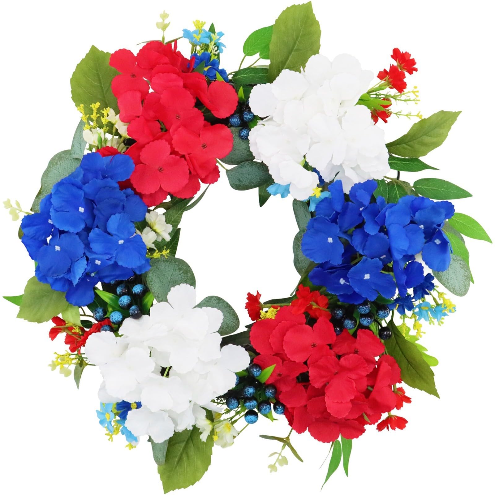 Décoration de porte patriotique grand format 50 cm bleu azur aux finitions étoiles premium