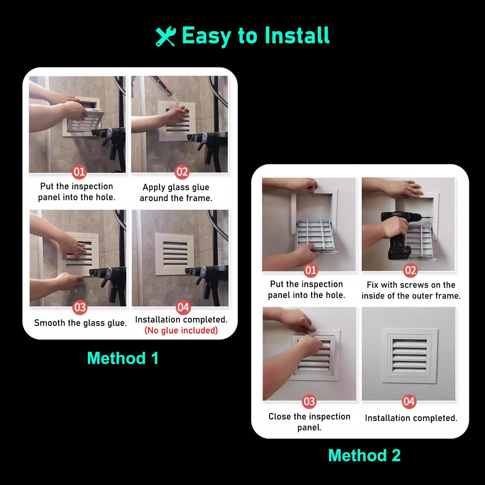 Panel de acceso de ventilación de pared para techo, escotilla de inspección de metal para acceso al ático y fontanería, caja de ventilación de retorno oculta