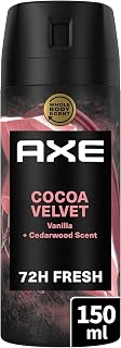 AXE - Déodorant Homme Spray - Cocoa Velvet - Collection Prestige - Spray Anti-transpirant - Fraîcheur 72h non-stop - parfum chocolat ruby, vanille et cèdre - 150ml