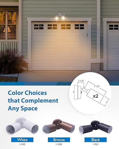 Miniatura 6 de Lámpara de inundación para exteriores, foco de luz de seguridad para exteriores, doble culata ajustable, 100 W, 120 V, resistente a la intemperie,