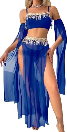Women's Belly Dance Costume Exotic Belly Dancer Halloween Cosplay Dress Tops Outfit Festival Belly Dance Costumes