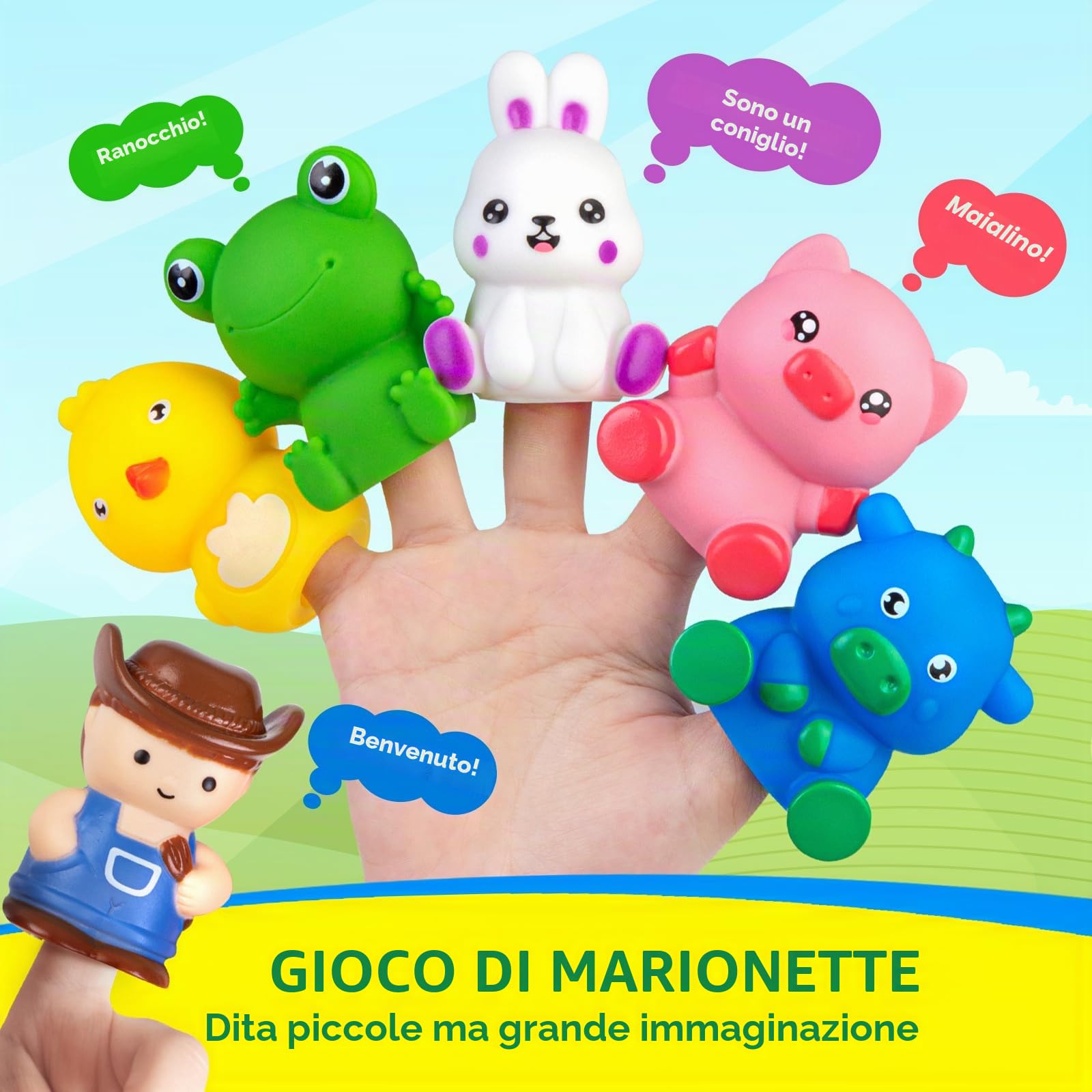 Quanquer Trenino Fattoria per Bambini 18+ Mesi, Giocattolo Educativo Montessori per Contare, Ordinare e Abbinare, Ideale per attività Prescolari e Come Regalo Perfetto di Natale e Compleanno