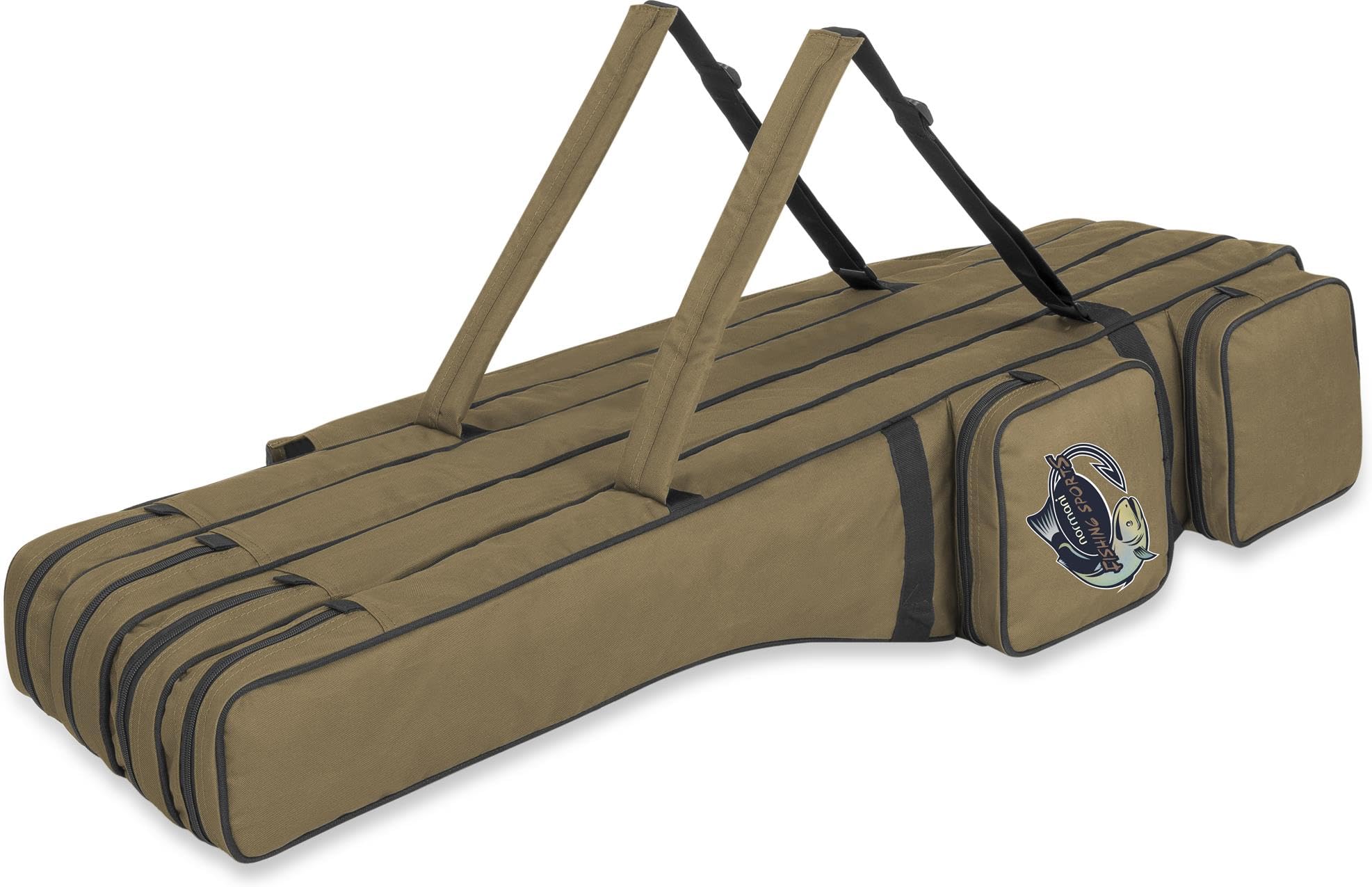 normani Wasserabweisende Angeltasche Rutentasche Angelrucksack Rod Case Fishing Bag Angelrutentasche -wählbar 3 oder 4 Rutenfächern - 125 cm bis 190 cm