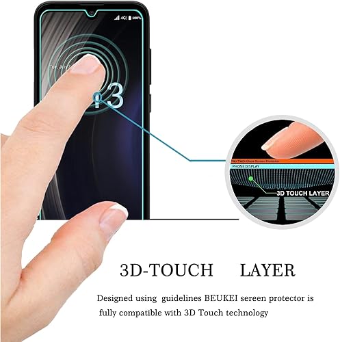 Miniatura 2 de beukei Protector de pantalla de vidrio templado compatible con Orbic Joy 3 unidades