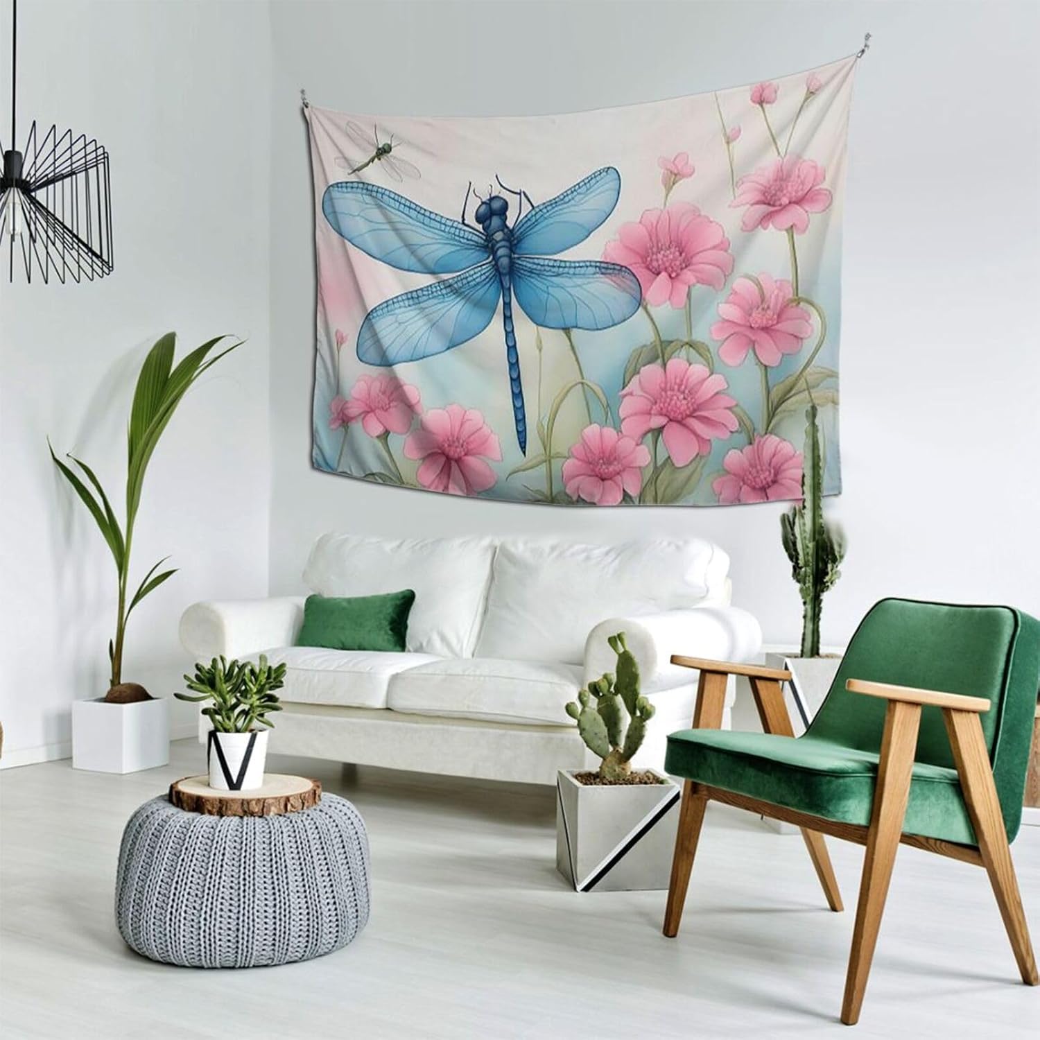 HCVXBSA Custom Tapestry for Room Decor - Unique Personalized Wall Hanging, Perfect for Bedroom, Dorm, and More - Trippy, Boho, Gothic, Anime, and More AzureDragonflyBloom image 3