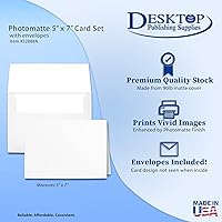 Vista 2 de Desktop Publishing Supplies 5" X 7" - Juegos de tarjetas mate de inyección de tinta en blanco (100 tarjetas y sobres)