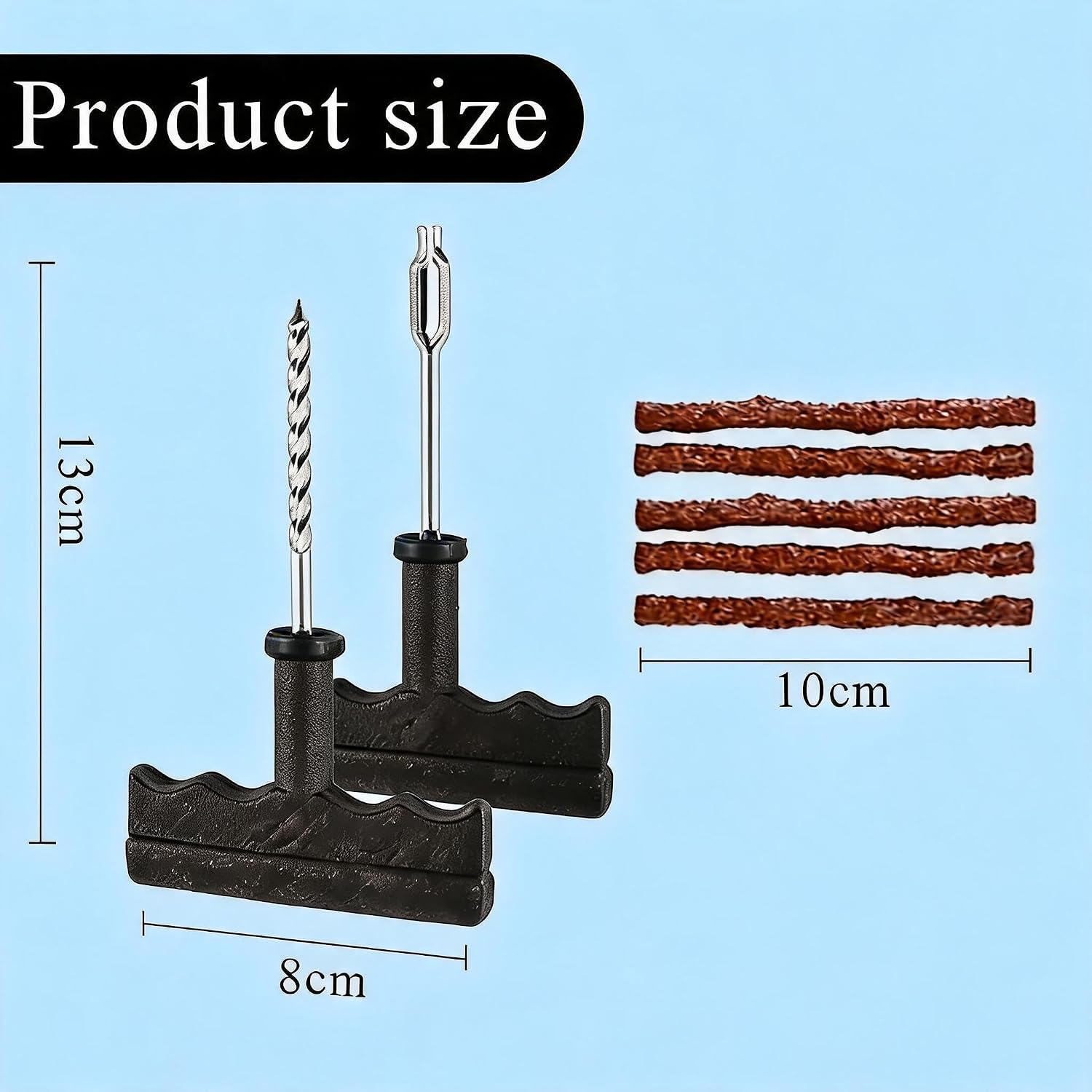 Vacuum Tire Repair Kit,Quick Emergency Tire Repair Strip, Suitable for tubeless Tires, Motorcycles, ATVs, etc., 14PCS