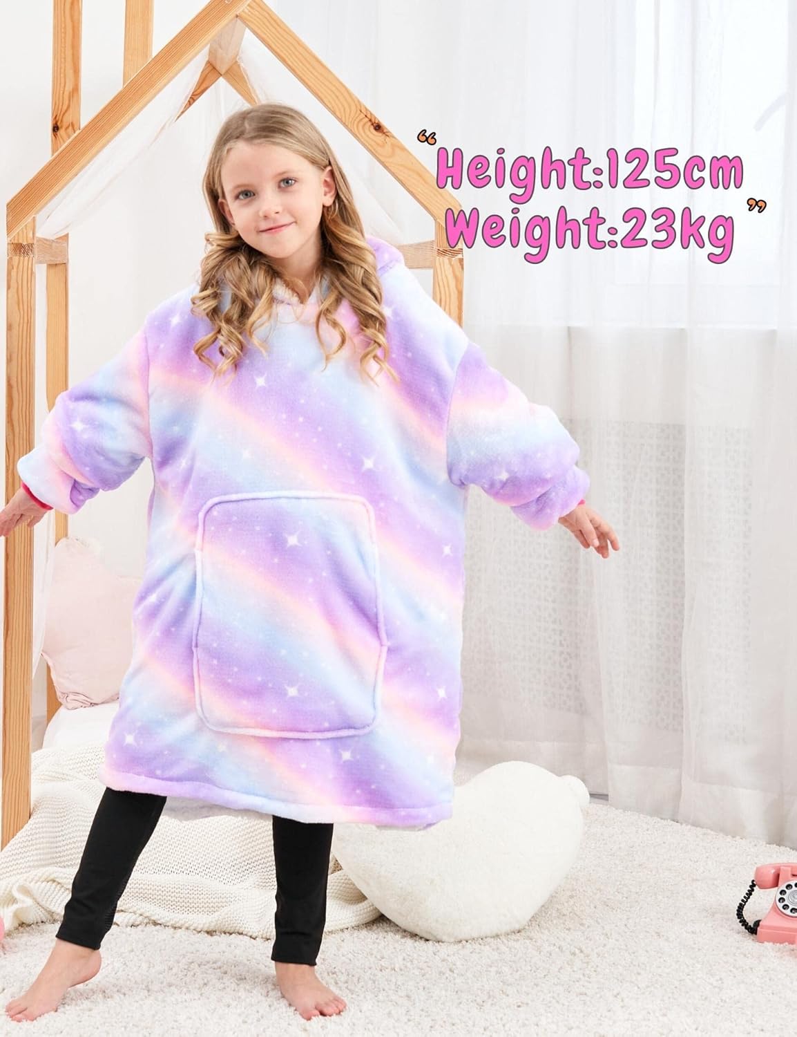 Unicorn Wearable Blanket Hoodie for Girls Unicorn Oversized Hoodie for Kids