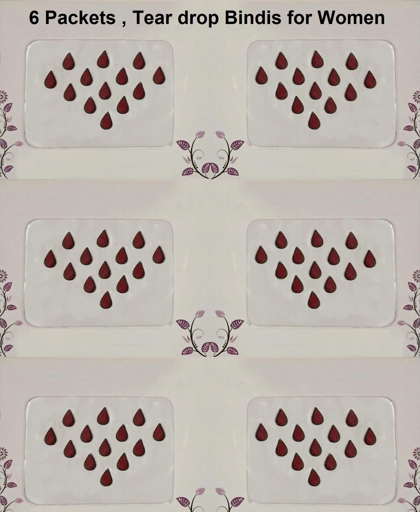 Vama Fashions Deep Red Bindis Velvet Tilak Bindi For Women