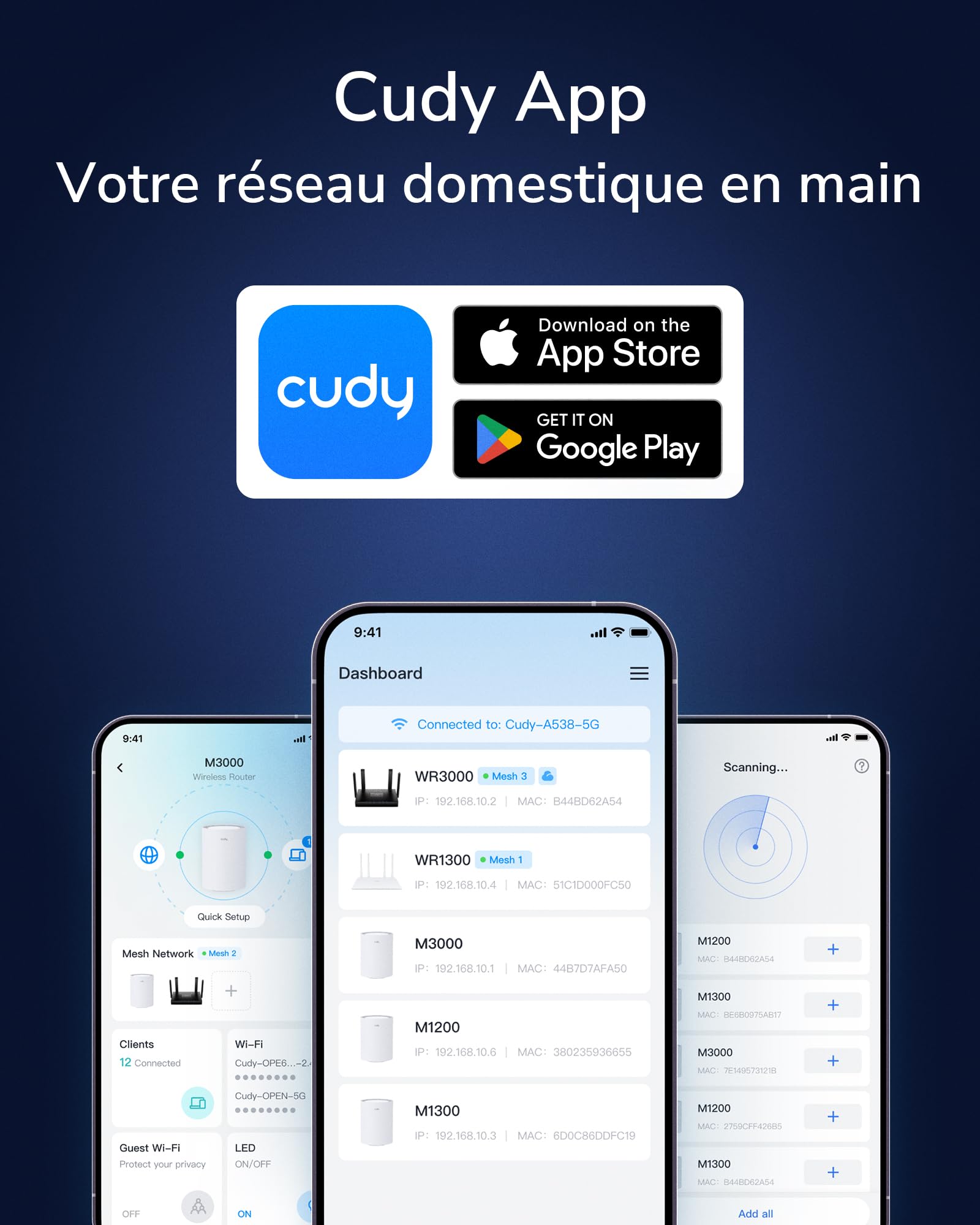 Cudy Routeur AX3000 WiFi 6 2,5G alimenté par PoE avec Port USB, routeur VPN Double Bande, MU-MIMO, WireGuard, Compatible Cudy Mesh, contrôle Via Application, WR3000P