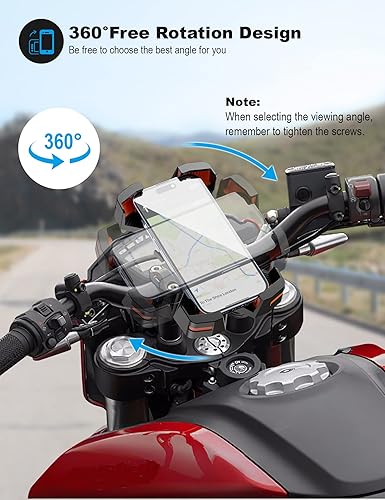 Miniatura 6 de Soporte de teléfono para bicicleta Soporte de teléfono para manillar de bicicleta con rotación de 360 para teléfono inteligente de 4.7-7.0 pulgadas