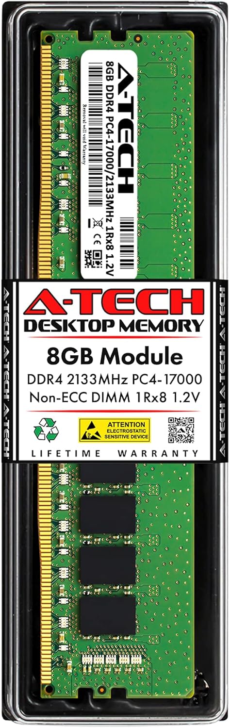 A-Tech 8GB RAM Replacement for Samsung M378A1K43BB1-CPB | DDR4 2133MHz PC4-17000 1Rx8 1.2V UDIMM Non-ECC 288-Pin DIMM Memory Module