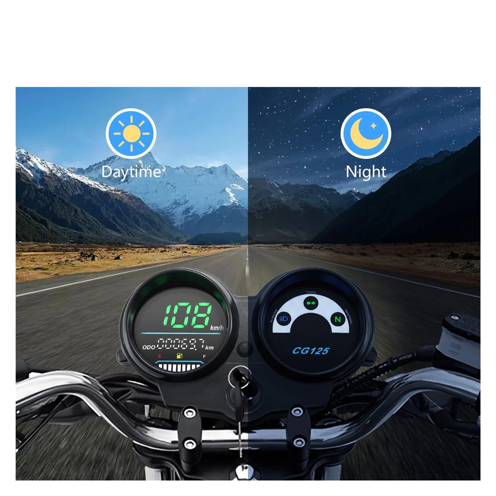 Contachilometri Per Moto A LED Per CG125 Dal 2000 Al 2008