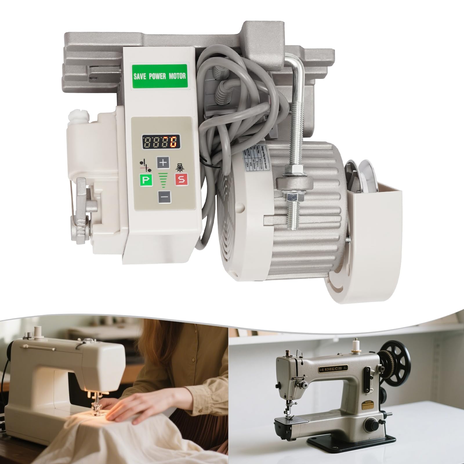Motore per macchina da cucire senza spazzole da 550 W, a basso rumore ed efficienza energetica con controllo della velocità del pedale, compatibile con la maggior parte delle macchine da cucire