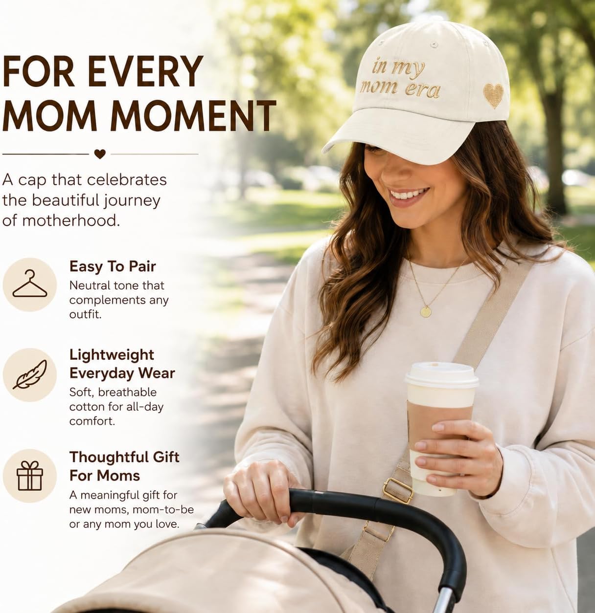 in My Mom Era Hat for Women, Mama Baseball Cap, New Mother Gift