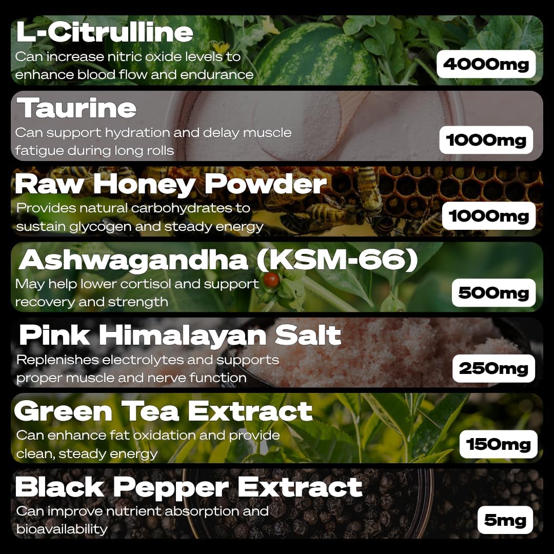Daily Energy Pre-Workout for Jiu Jitsu | Nootropic with L-Theanine, Lion's Mane, Alpha GPC, Ashwagandha, Green Tea | Smooth, Sustained Focus & Energy | No Artificial Sweeteners