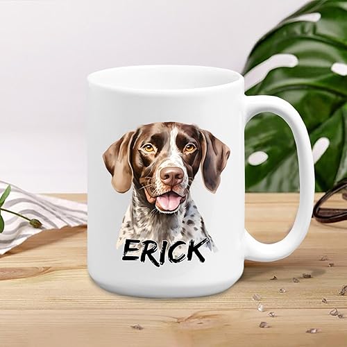 Vista 82 de Taza de café con nombre personalizado de pastor alemán, 11 15 onzas, taza de cerámica blanca de pastor alemán personalizado, regalos para hombres