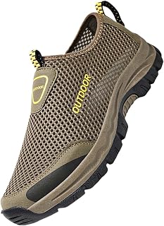 Zapatillas deportivas para hombre, talla 15, parte inferior plana, malla ligera, transpirable, sin cordones, cómodas, color sólido, simples: talla 9, zapatillas para hombre