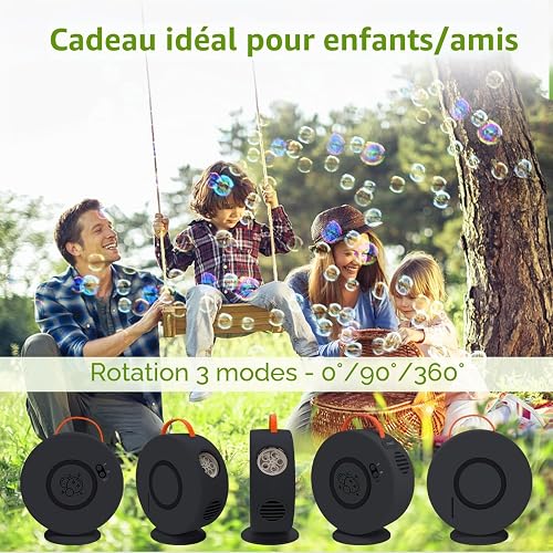 Bubble Machine, Portable Rechargeable Bubble Maker Toy for Kids, 90°/360°Rotating, 500ml Automatic Bubble Blower for 3 4 5 6 Year Old Toddlers Girls Boys Gifts, Outdoor Party Wedding Birthday Toys - 2