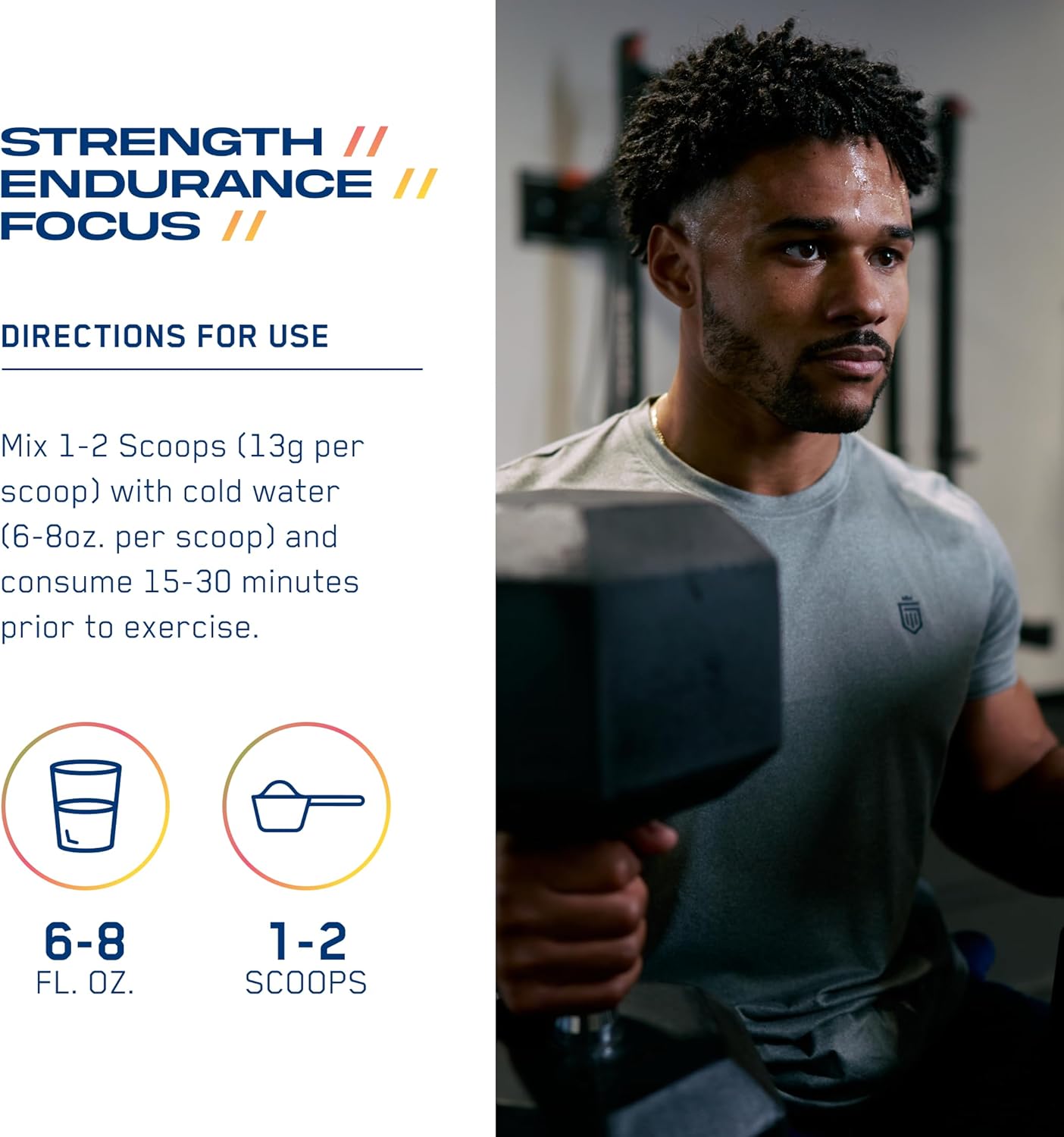 AN Performance Pre-Workout Powder Supplement for Men & Women | Energy Drink Mix with 300mg Caffeine + Beta Alanine + Citrulline | Third-Party Tested | Peach Mango | 30 Servings - Image 4
