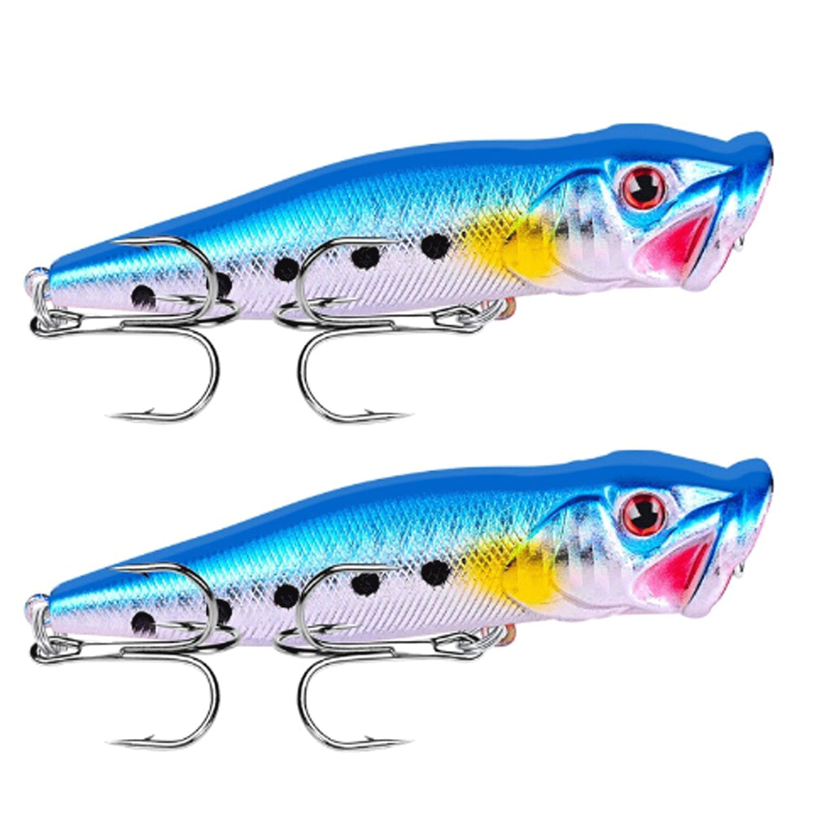 IvyLoutish Fishing Lure Bait 2 Pcs Popper Bait Topwater Bait 93mm 12.5g Fishing Bait Hard Bait Artificial Wobblers Plastic Fishing Tackle Fishing Tackle