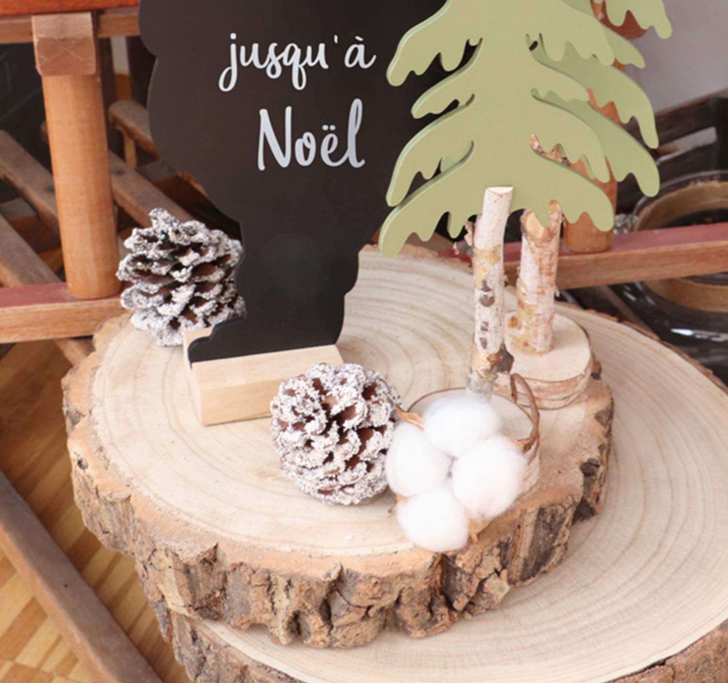 8 x Holzscheibe Baumscheiben-Set, Deko Hochzeit, 24 cm Tisch-Deko Lifestyle