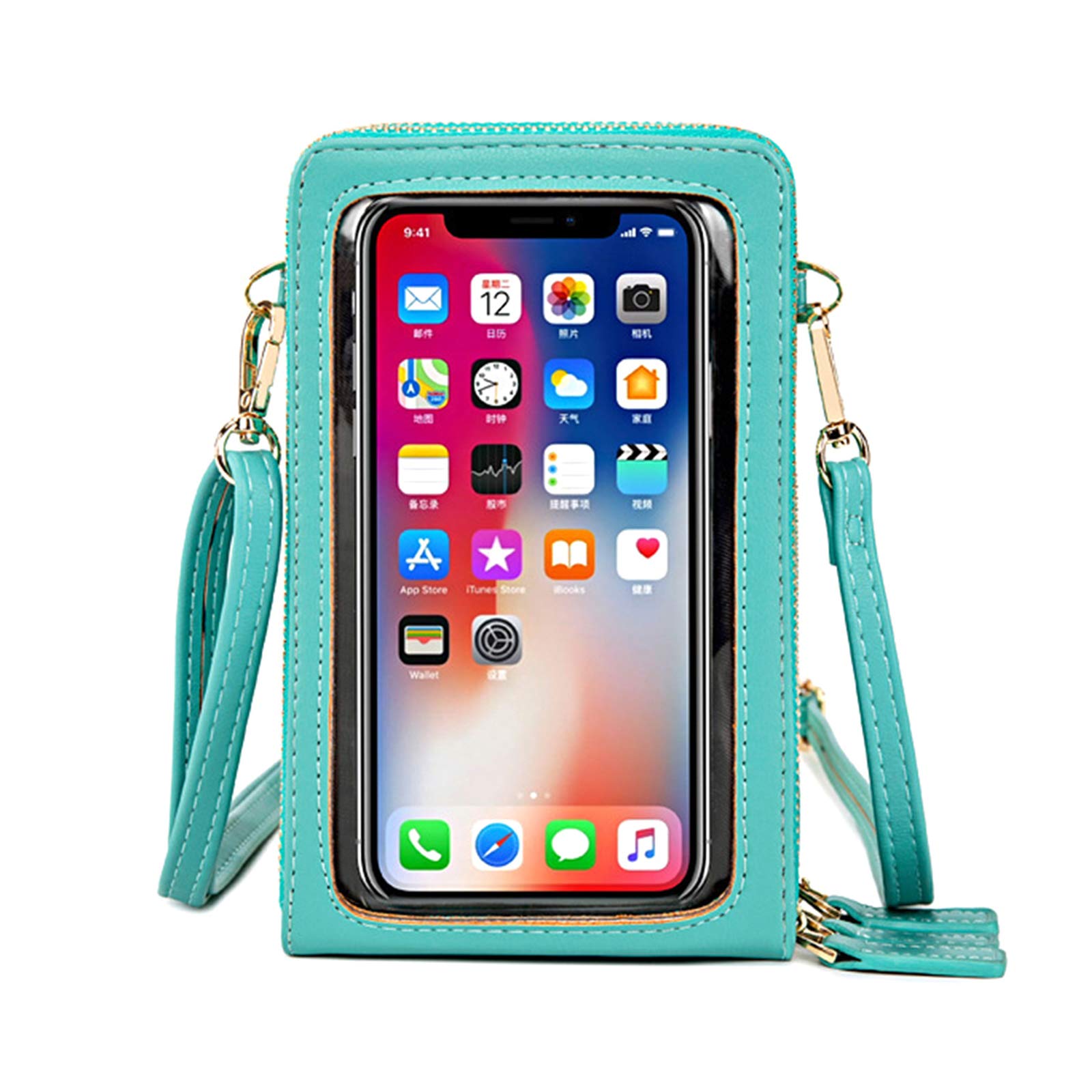 Bolso para Teléfono Móvil con Pantalla Táctil, Bolso Multifuncional para Teléfono Cuero PU para Mujer con...
