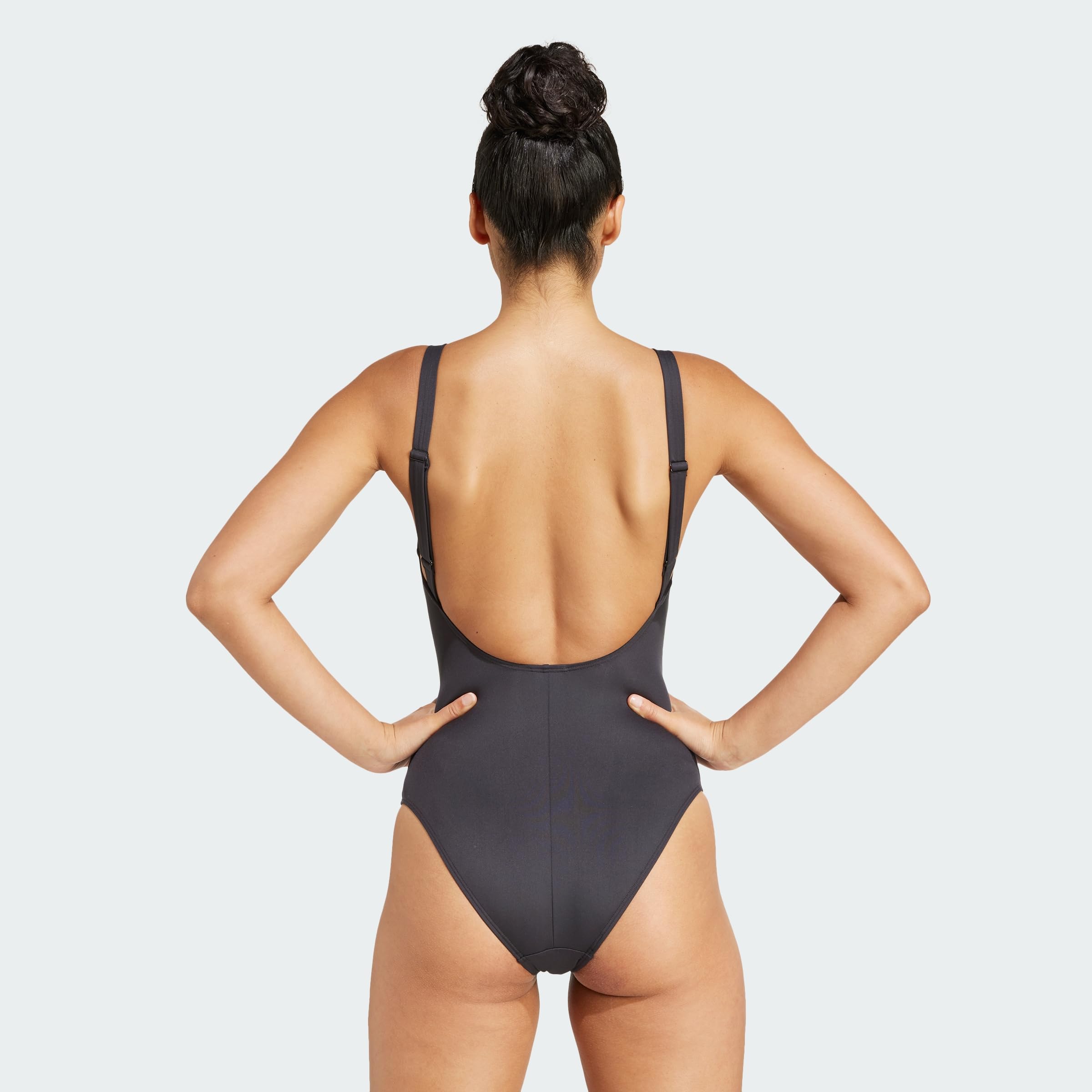 adidas Women Iconisea Padded U-Back Swimsuit Recycled Polyester Black 36"