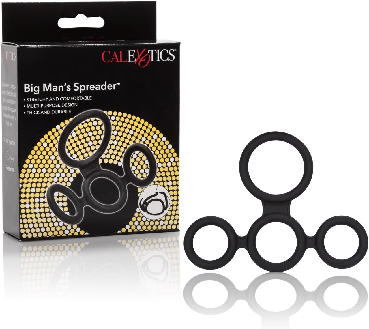 Big Man's Spreader Silicone 4-Ring Design Erection Enhancer, Black (12754_Black)