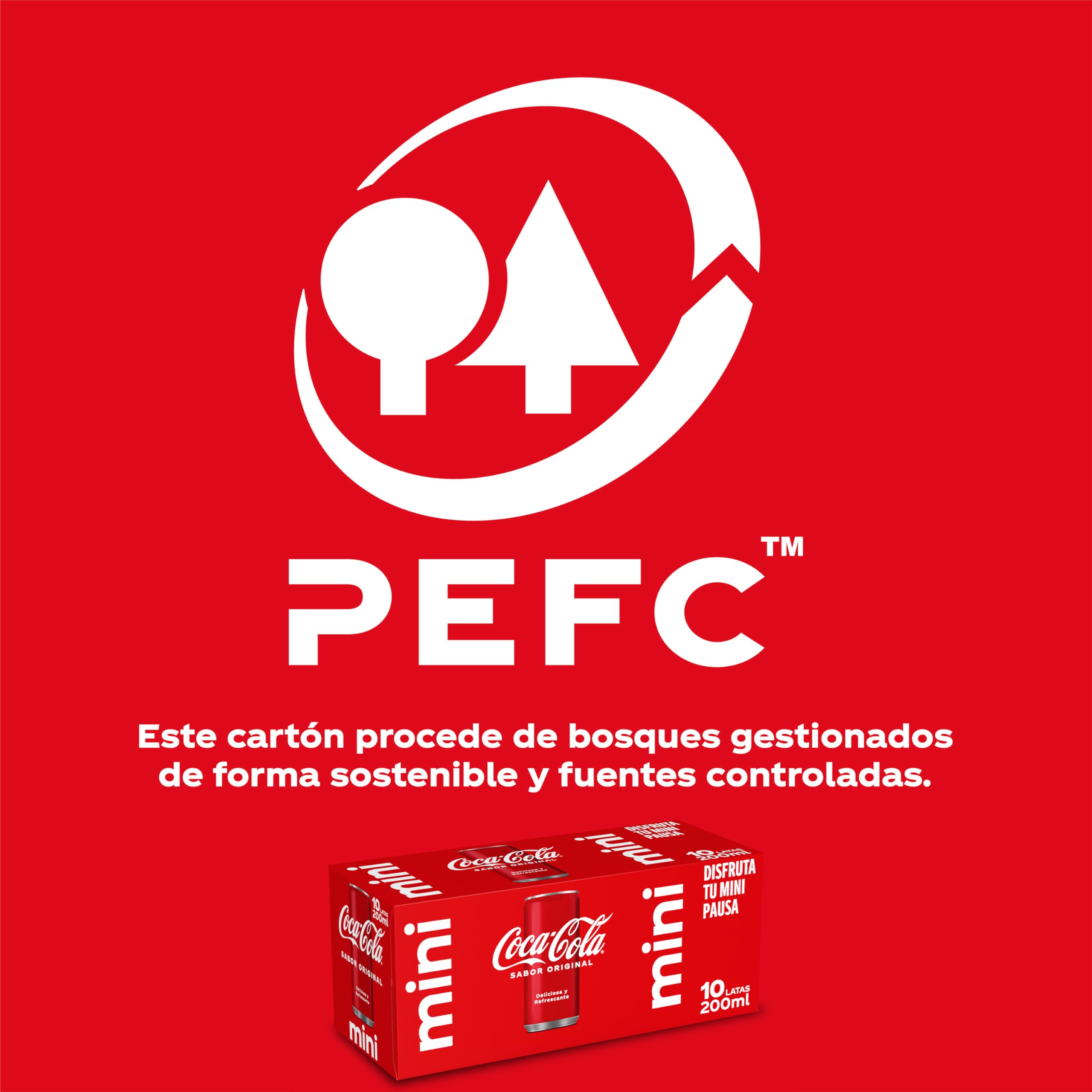 Coca-Cola Sabor Original Refresco de Cola Pack 10 Mini Latas 200 ml
