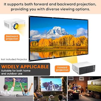Projector Screen, White Projector Screen, 16:9 No Crease Home Theater Foldable Projection Screen 60|72|84|100|120|150 (60 inch Thickened)