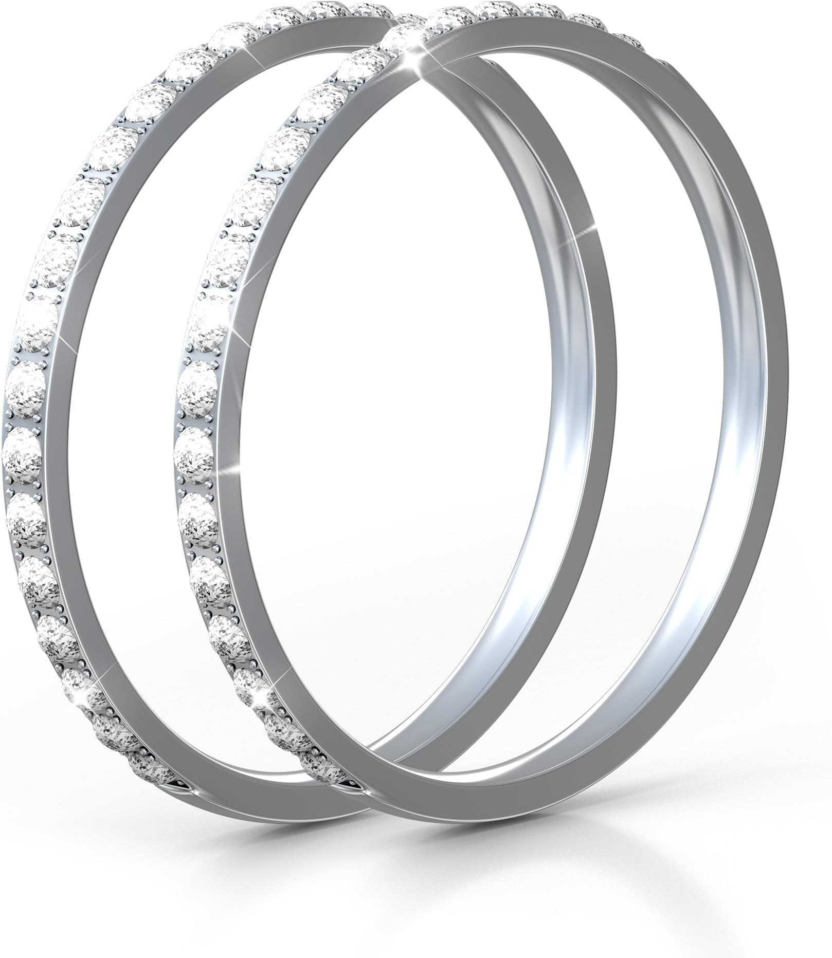 Seltureone 2 Pack 14K Gold Plated Stacking Rings for Oura Ring Gen 3/4, No Tarnish Stackable Ring, Half Band Cubic Zirconia Synthetic Diamond Oura Stack Rings for Women