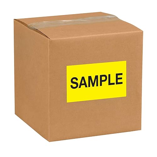 Miniatura 2 de Tape Logic Aviditi Tape Logic - Adhesivo amarillo fluorescente "Sample" de 3 x 5 pulgadas, para envío, manipulación, embalaje y mudanza (1 rollo de