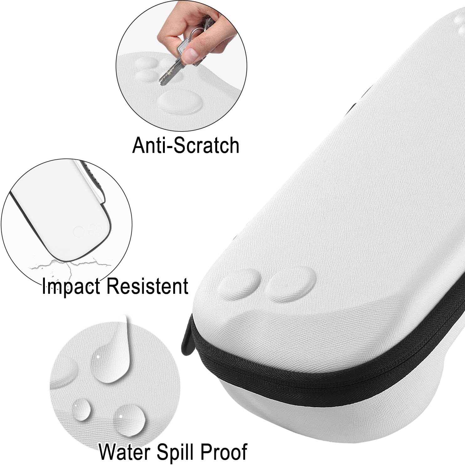 Digi-Tatoo 【Carry Case+Screen Protector】 Carrying Case Compatible with 2025 Lenovo Legion Go S 8" & Accessories, Shockproof Scratch-Proof Travel-Friendly Protective Hard Shell Suitcase - White