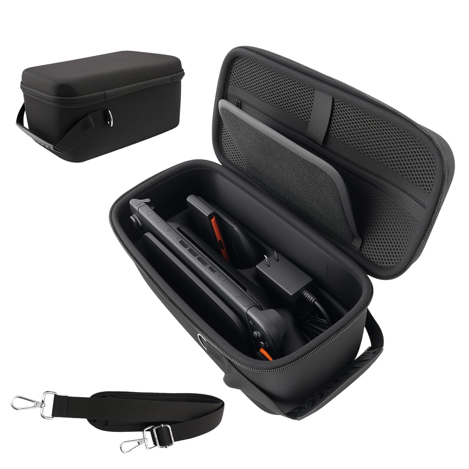 Carrying Case for Nintendo Switch 2 (2025), All in One Protective Hard Shell Portable Travel Case for Switch 2, High-density Weave Nylon, Lightweight and Large Capacity, Black