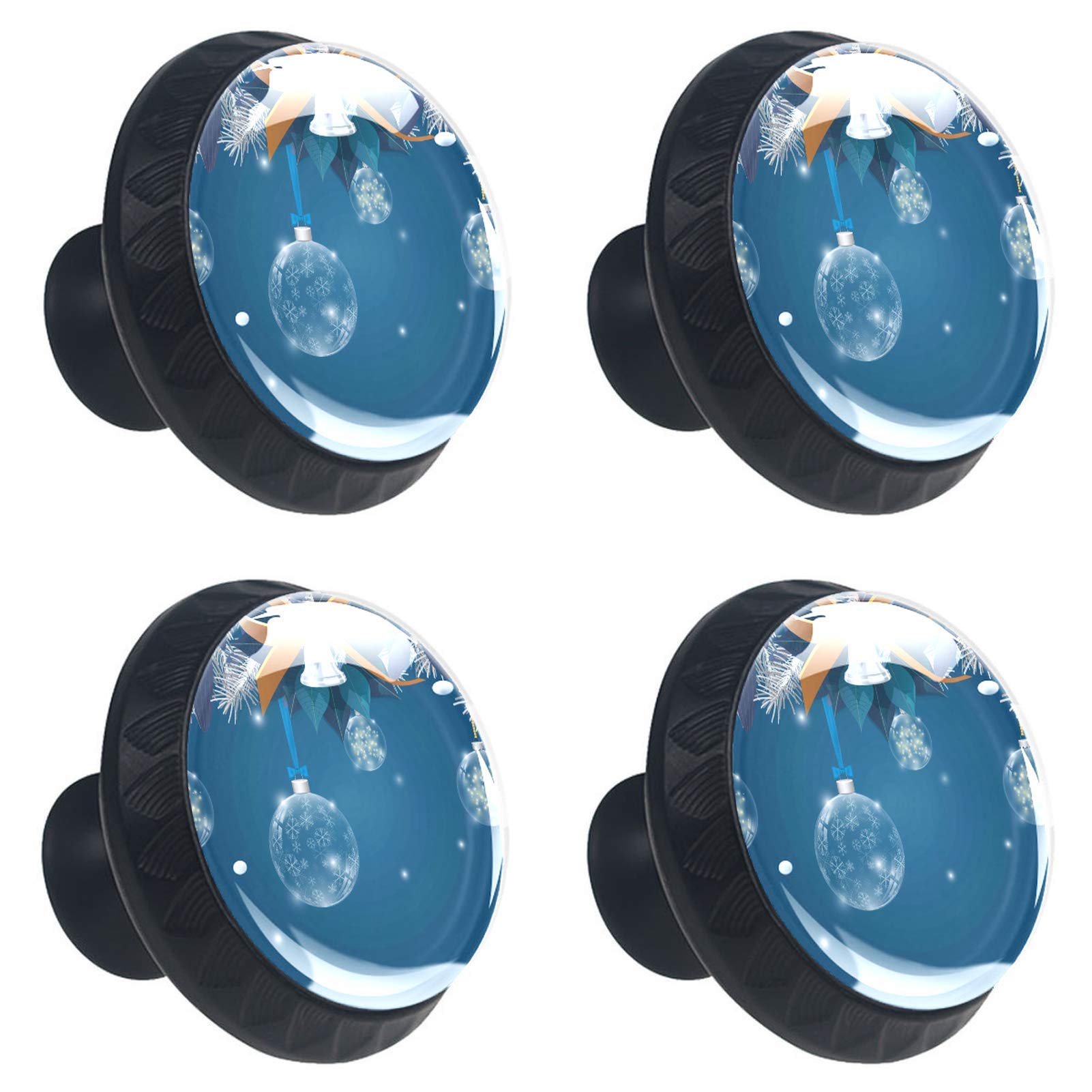 Boutons ronds en verre Merry Christmas pour remplacer vos poignées de commode ternes