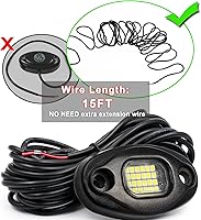 Vista 4 de Luces de roca blancas, 4 luces de roca ALIGZ para camiones, Jeep, UTV, ATV, RZR, kit de luz subterránea